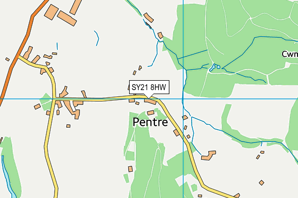 SY21 8HW map - OS VectorMap District (Ordnance Survey) SY21 8HW map - OS VectorMap District (Ordnance Survey)