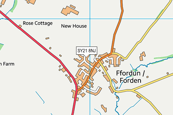 SY21 8NJ map - OS VectorMap District (Ordnance Survey) SY21 8NJ map - OS VectorMap District (Ordnance Survey)