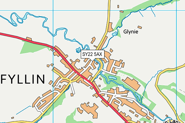 SY22 5AX map - OS VectorMap District (Ordnance Survey) SY22 5AX map - OS VectorMap District (Ordnance Survey)
