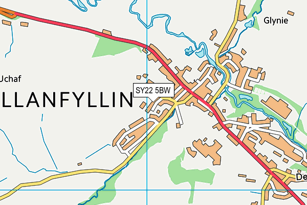 SY22 5BW map - OS VectorMap District (Ordnance Survey) SY22 5BW map - OS VectorMap District (Ordnance Survey)