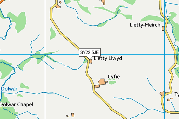 SY22 5JE map - OS VectorMap District (Ordnance Survey) SY22 5JE map - OS VectorMap District (Ordnance Survey)