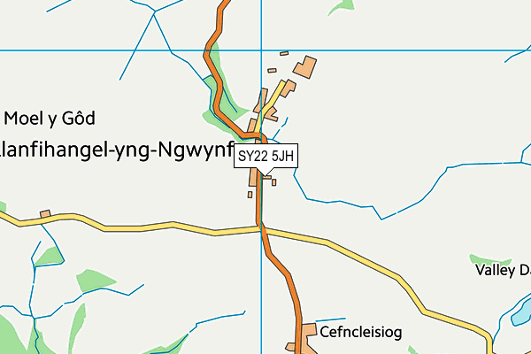 SY22 5JH map - OS VectorMap District (Ordnance Survey) SY22 5JH map - OS VectorMap District (Ordnance Survey)