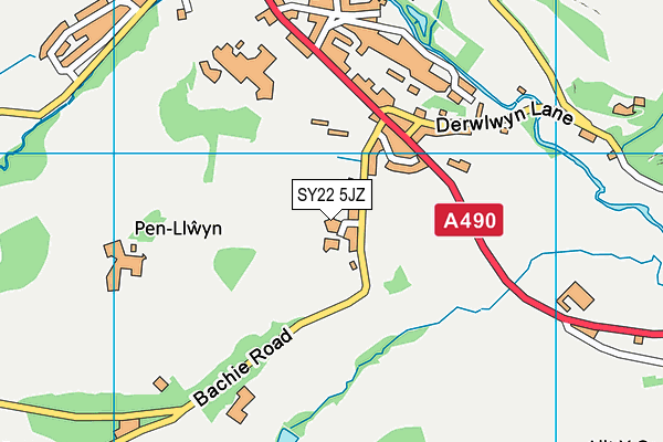 SY22 5JZ map - OS VectorMap District (Ordnance Survey) SY22 5JZ map - OS VectorMap District (Ordnance Survey)