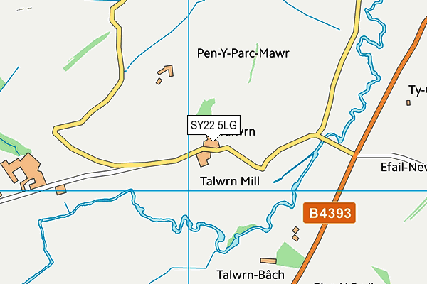 SY22 5LG map - OS VectorMap District (Ordnance Survey) SY22 5LG map - OS VectorMap District (Ordnance Survey)