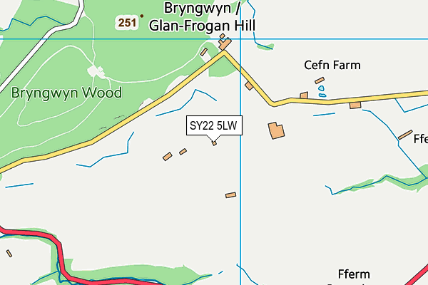 SY22 5LW map - OS VectorMap District (Ordnance Survey) SY22 5LW map - OS VectorMap District (Ordnance Survey)