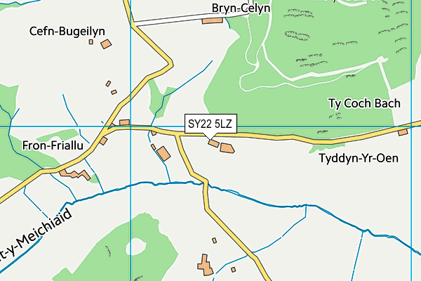 SY22 5LZ map - OS VectorMap District (Ordnance Survey) SY22 5LZ map - OS VectorMap District (Ordnance Survey)