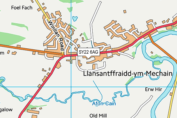 SY22 6AG map - OS VectorMap District (Ordnance Survey) SY22 6AG map - OS VectorMap District (Ordnance Survey)