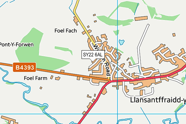 SY22 6AL map - OS VectorMap District (Ordnance Survey) SY22 6AL map - OS VectorMap District (Ordnance Survey)