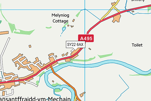 SY22 6AX map - OS VectorMap District (Ordnance Survey) SY22 6AX map - OS VectorMap District (Ordnance Survey)