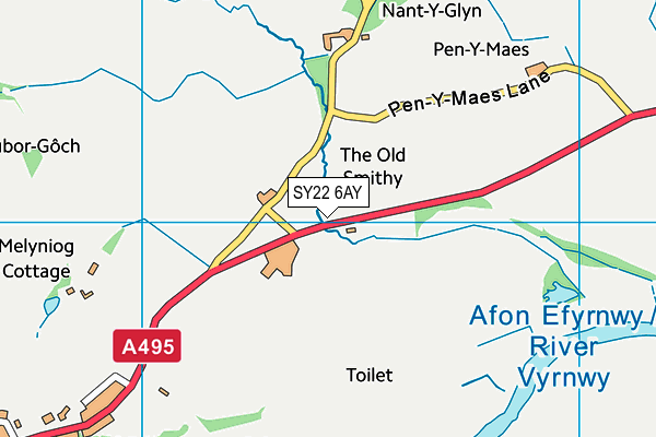 SY22 6AY map - OS VectorMap District (Ordnance Survey) SY22 6AY map - OS VectorMap District (Ordnance Survey)
