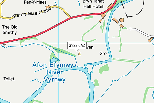 SY22 6AZ map - OS VectorMap District (Ordnance Survey) SY22 6AZ map - OS VectorMap District (Ordnance Survey)