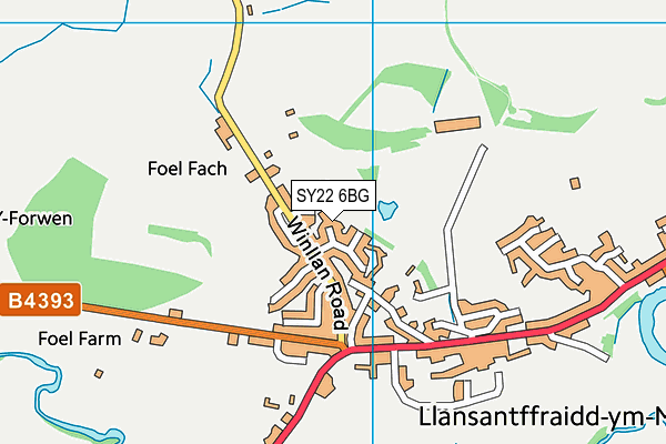 SY22 6BG map - OS VectorMap District (Ordnance Survey) SY22 6BG map - OS VectorMap District (Ordnance Survey)