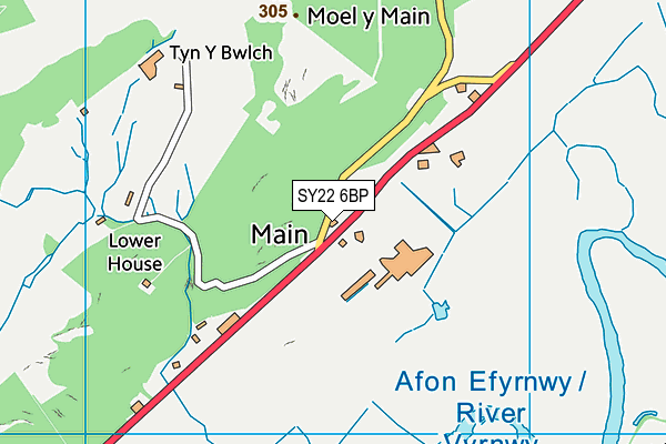 SY22 6BP map - OS VectorMap District (Ordnance Survey) SY22 6BP map - OS VectorMap District (Ordnance Survey)
