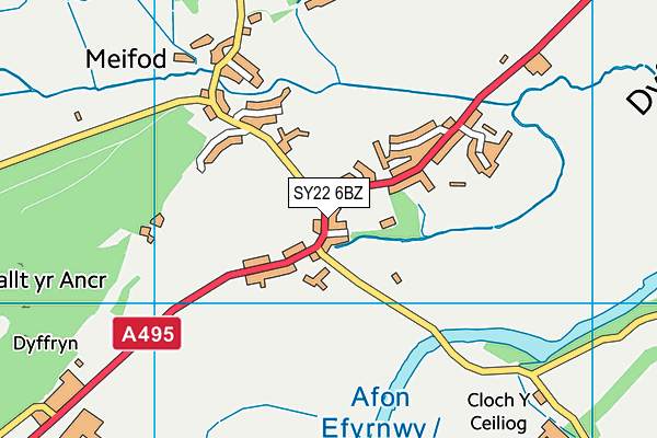 SY22 6BZ map - OS VectorMap District (Ordnance Survey) SY22 6BZ map - OS VectorMap District (Ordnance Survey)