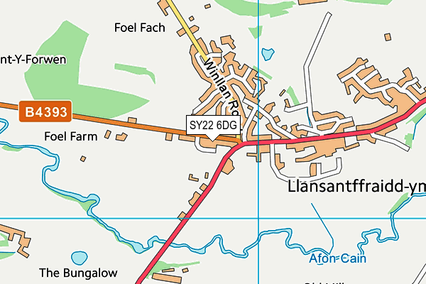 SY22 6DG map - OS VectorMap District (Ordnance Survey) SY22 6DG map - OS VectorMap District (Ordnance Survey)