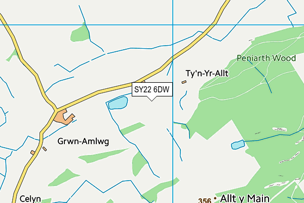SY22 6DW map - OS VectorMap District (Ordnance Survey) SY22 6DW map - OS VectorMap District (Ordnance Survey)
