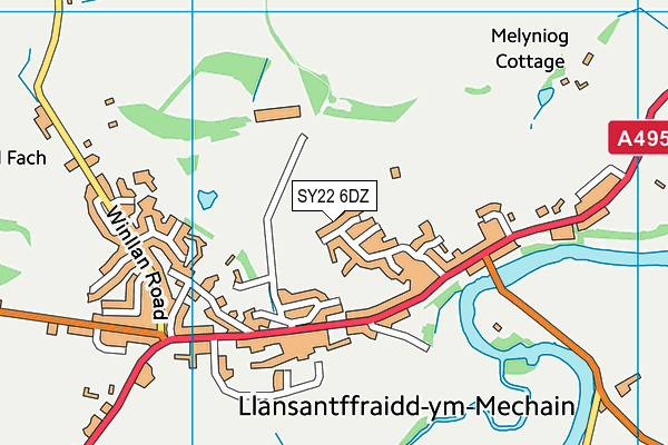 SY22 6DZ map - OS VectorMap District (Ordnance Survey) SY22 6DZ map - OS VectorMap District (Ordnance Survey)