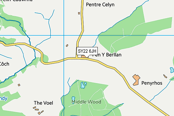 SY22 6JH map - OS VectorMap District (Ordnance Survey) SY22 6JH map - OS VectorMap District (Ordnance Survey)