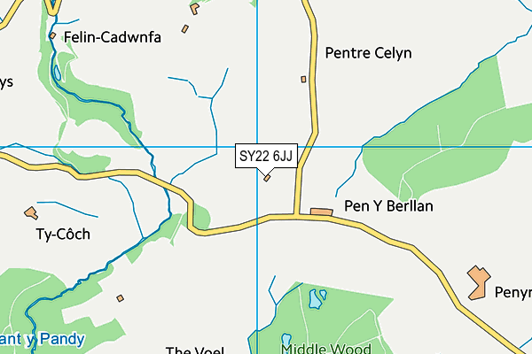 SY22 6JJ map - OS VectorMap District (Ordnance Survey) SY22 6JJ map - OS VectorMap District (Ordnance Survey)