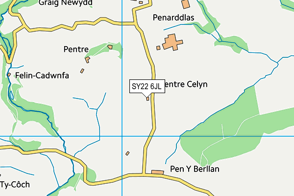 SY22 6JL map - OS VectorMap District (Ordnance Survey)