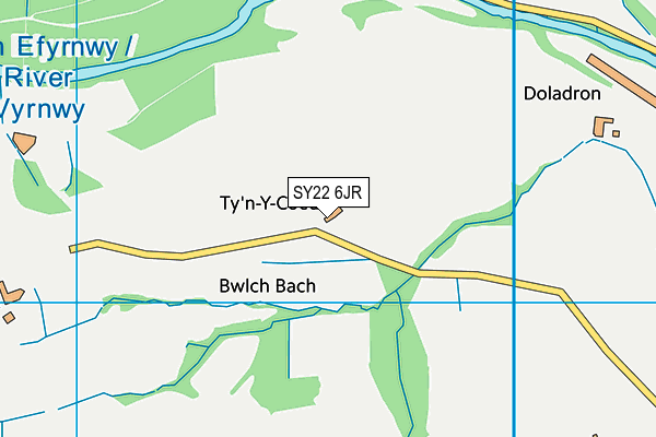 SY22 6JR map - OS VectorMap District (Ordnance Survey) SY22 6JR map - OS VectorMap District (Ordnance Survey)