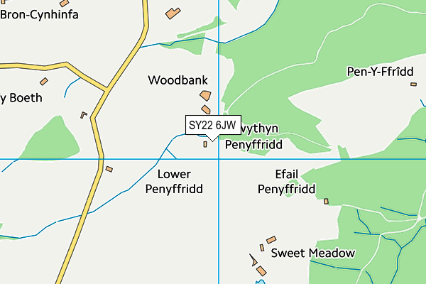 SY22 6JW map - OS VectorMap District (Ordnance Survey) SY22 6JW map - OS VectorMap District (Ordnance Survey)