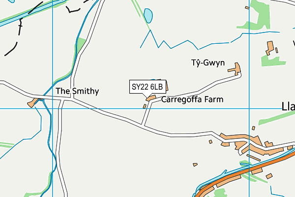 SY22 6LB map - OS VectorMap District (Ordnance Survey) SY22 6LB map - OS VectorMap District (Ordnance Survey)