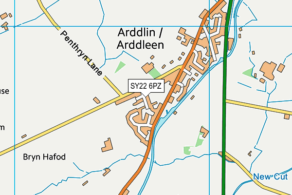 SY22 6PZ map - OS VectorMap District (Ordnance Survey)