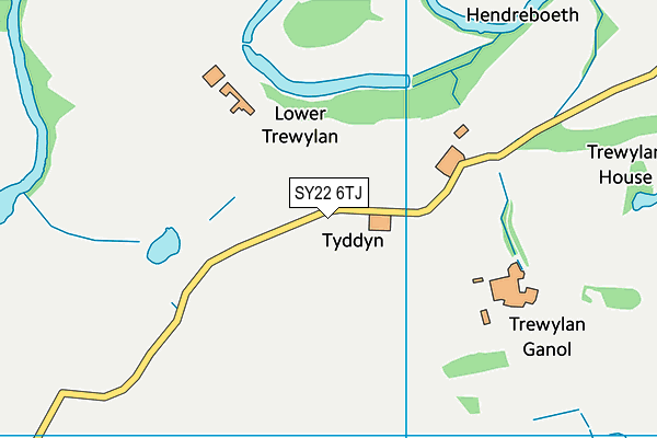 SY22 6TJ map - OS VectorMap District (Ordnance Survey) SY22 6TJ map - OS VectorMap District (Ordnance Survey)