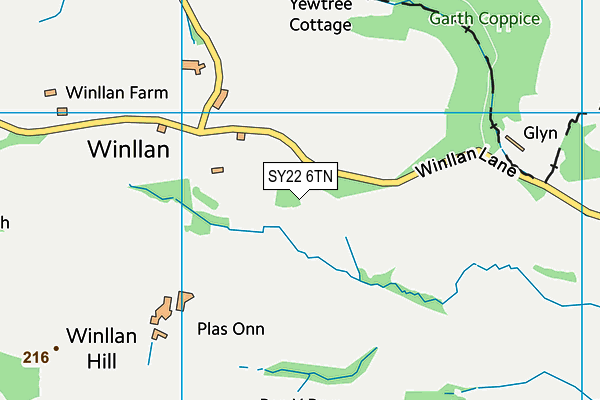 SY22 6TN map - OS VectorMap District (Ordnance Survey) SY22 6TN map - OS VectorMap District (Ordnance Survey)