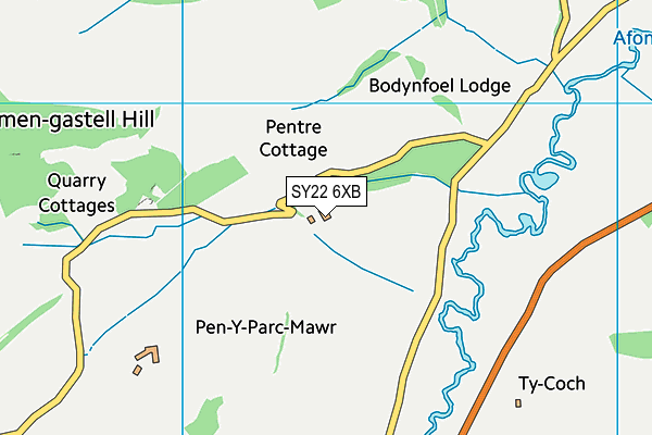 SY22 6XB map - OS VectorMap District (Ordnance Survey) SY22 6XB map - OS VectorMap District (Ordnance Survey)