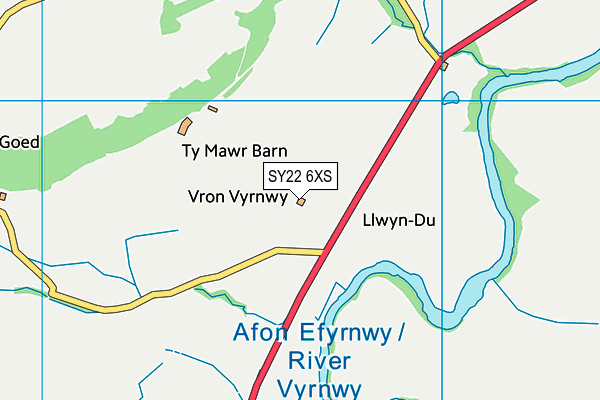 SY22 6XS map - OS VectorMap District (Ordnance Survey)