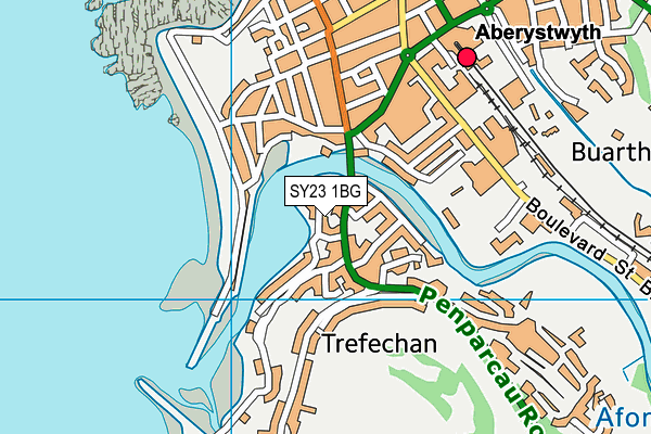 SY23 1BG map - OS VectorMap District (Ordnance Survey)