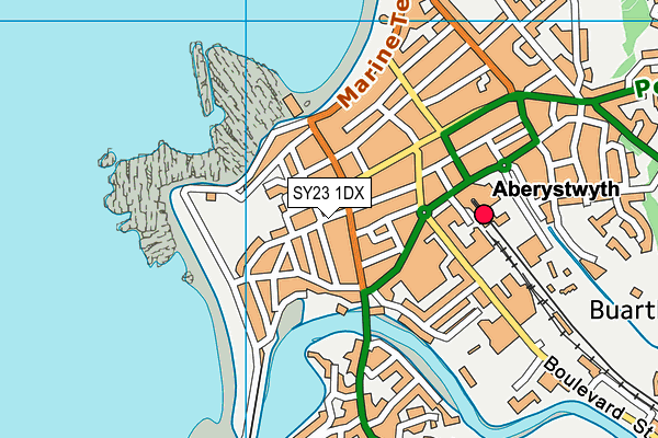 SY23 1DX map - OS VectorMap District (Ordnance Survey) SY23 1DX map - OS VectorMap District (Ordnance Survey)