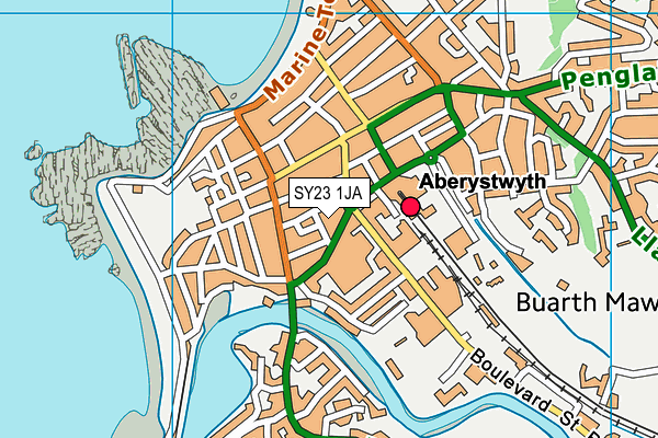 SY23 1JA map - OS VectorMap District (Ordnance Survey) SY23 1JA map - OS VectorMap District (Ordnance Survey)