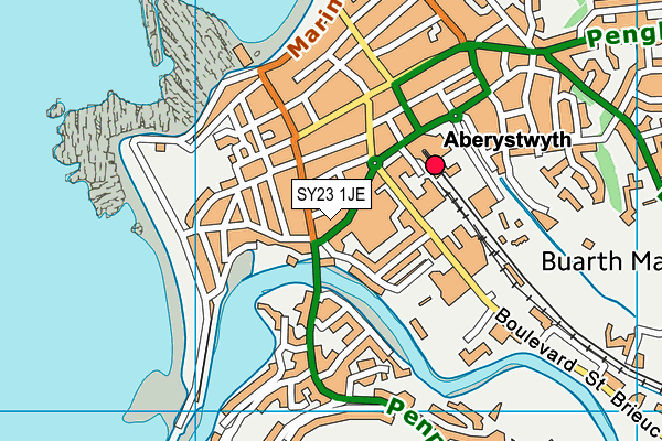 SY23 1JE map - OS VectorMap District (Ordnance Survey)