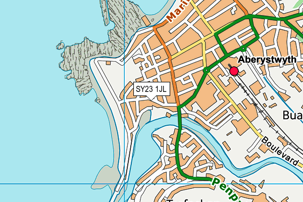 SY23 1JL map - OS VectorMap District (Ordnance Survey) SY23 1JL map - OS VectorMap District (Ordnance Survey)