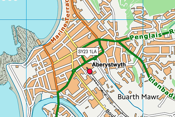 SY23 1LA map - OS VectorMap District (Ordnance Survey)