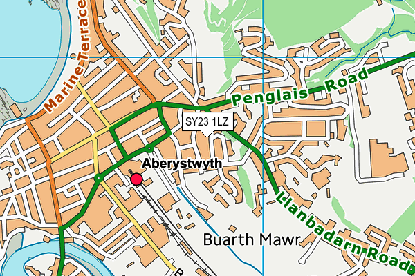 SY23 1LZ map - OS VectorMap District (Ordnance Survey)