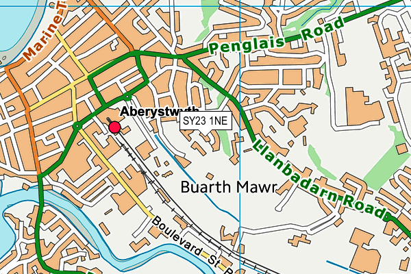 SY23 1NE map - OS VectorMap District (Ordnance Survey) SY23 1NE map - OS VectorMap District (Ordnance Survey)