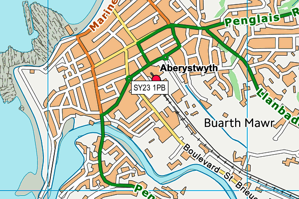 SY23 1PB map - OS VectorMap District (Ordnance Survey)