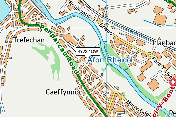 SY23 1QW map - OS VectorMap District (Ordnance Survey)