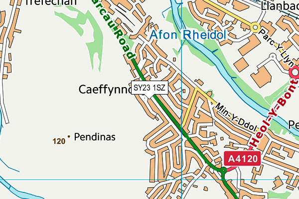 SY23 1SZ map - OS VectorMap District (Ordnance Survey)