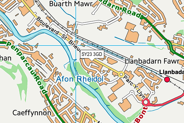 SY23 3GD map - OS VectorMap District (Ordnance Survey)
