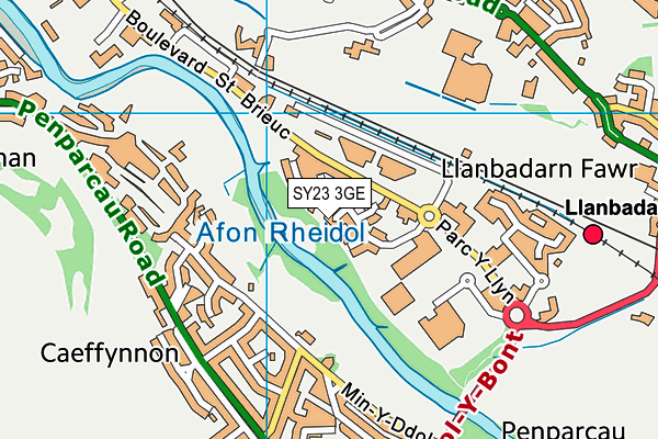 SY23 3GE map - OS VectorMap District (Ordnance Survey) SY23 3GE map - OS VectorMap District (Ordnance Survey)