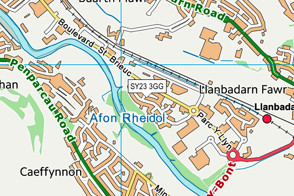 SY23 3GG map - OS VectorMap District (Ordnance Survey) SY23 3GG map - OS VectorMap District (Ordnance Survey)