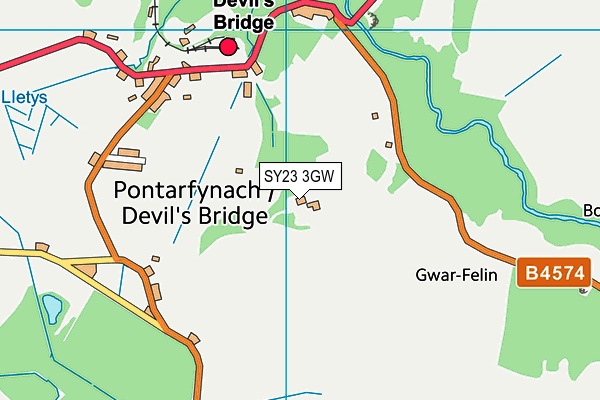 SY23 3GW map - OS VectorMap District (Ordnance Survey) SY23 3GW map - OS VectorMap District (Ordnance Survey)