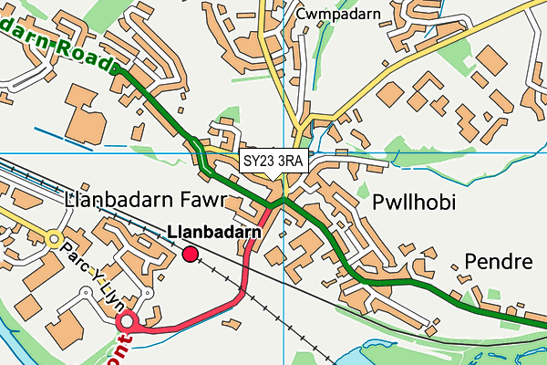 SY23 3RA map - OS VectorMap District (Ordnance Survey) SY23 3RA map - OS VectorMap District (Ordnance Survey)