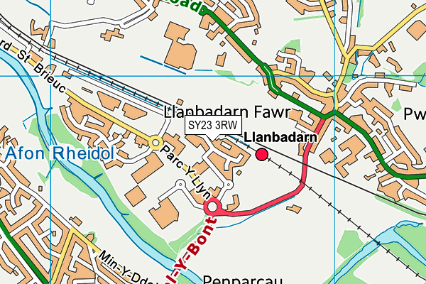 SY23 3RW map - OS VectorMap District (Ordnance Survey) SY23 3RW map - OS VectorMap District (Ordnance Survey)