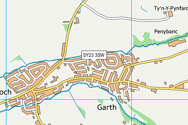 SY23 3SW map - OS VectorMap District (Ordnance Survey) SY23 3SW map - OS VectorMap District (Ordnance Survey)